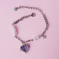 Blue-Purple Gradient Heart Pendant Bracelet - neverland accessories