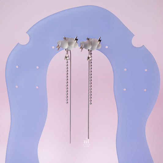 Cloud Charm Tassel Drop Earrings - neverland accessories