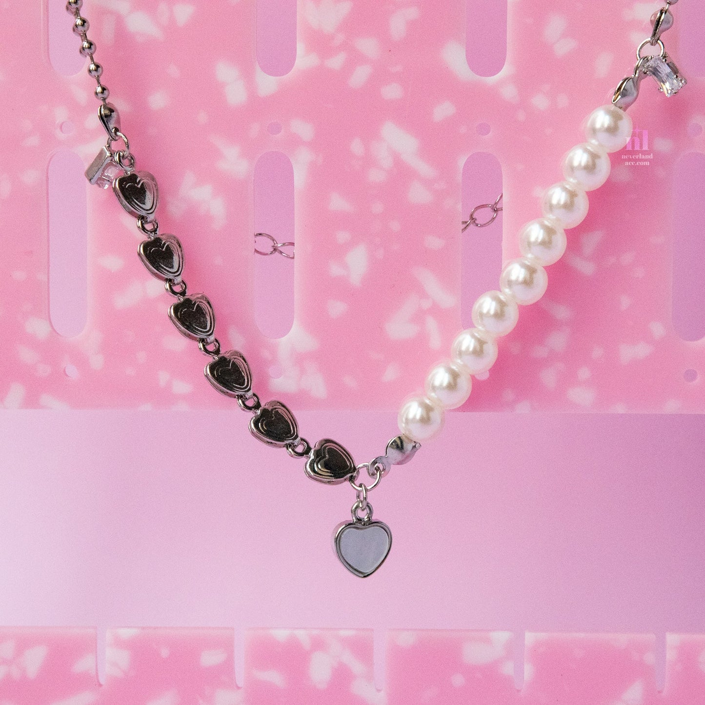 Delicate Heart Pendant Pearl Necklace - neverland accessories