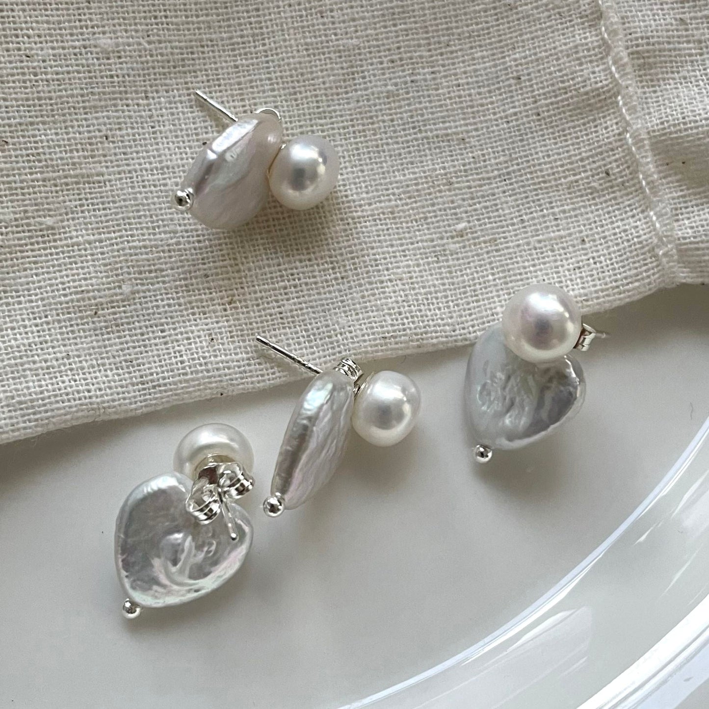 Heart Shaped Baroque Pearl Earrings - neverland accessories