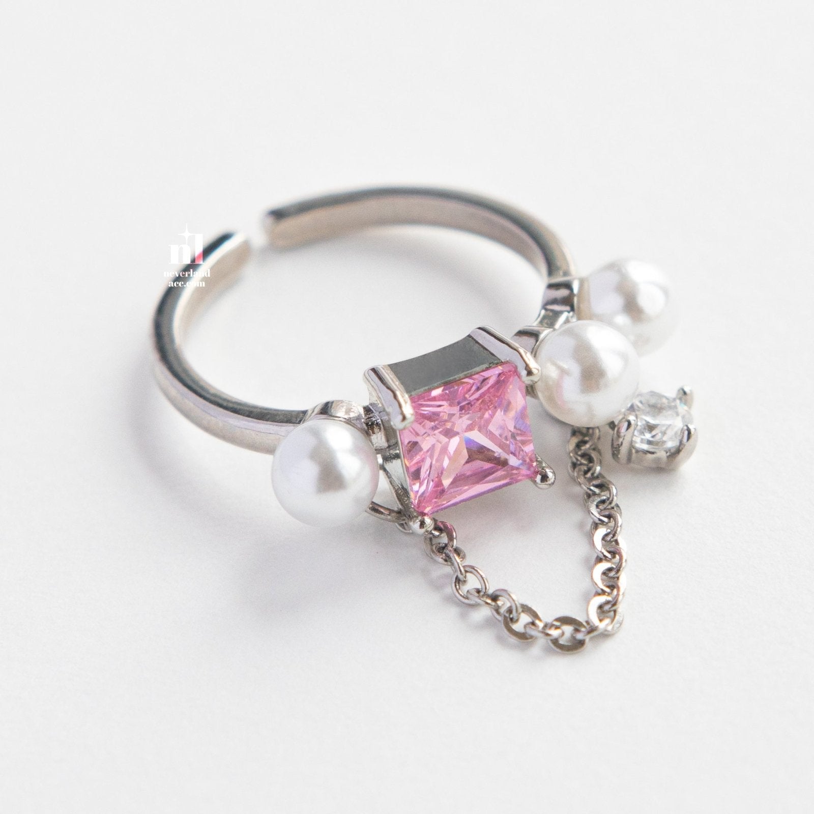 Pink Cube Pendant Ring - neverland accessories
