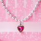 Pink Heart Pendant Pearl Necklace - neverland accessories