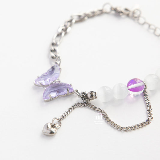 Purple Butterfly Pendant Bracelet - neverland accessories