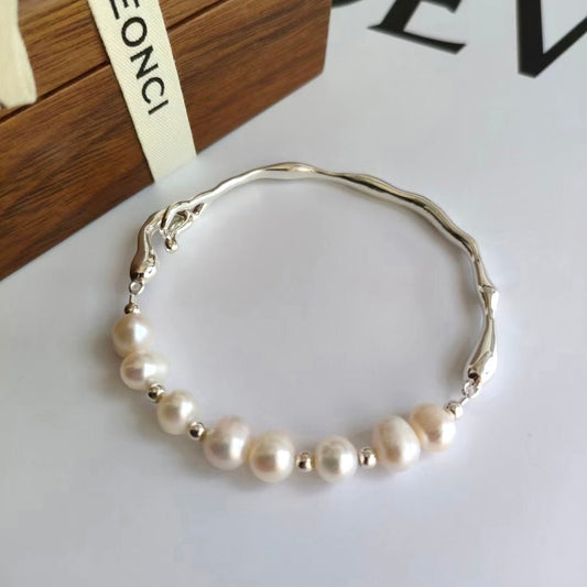 S925 Sterling Silver Freshwater Pearl Bracelet - neverland accessories
