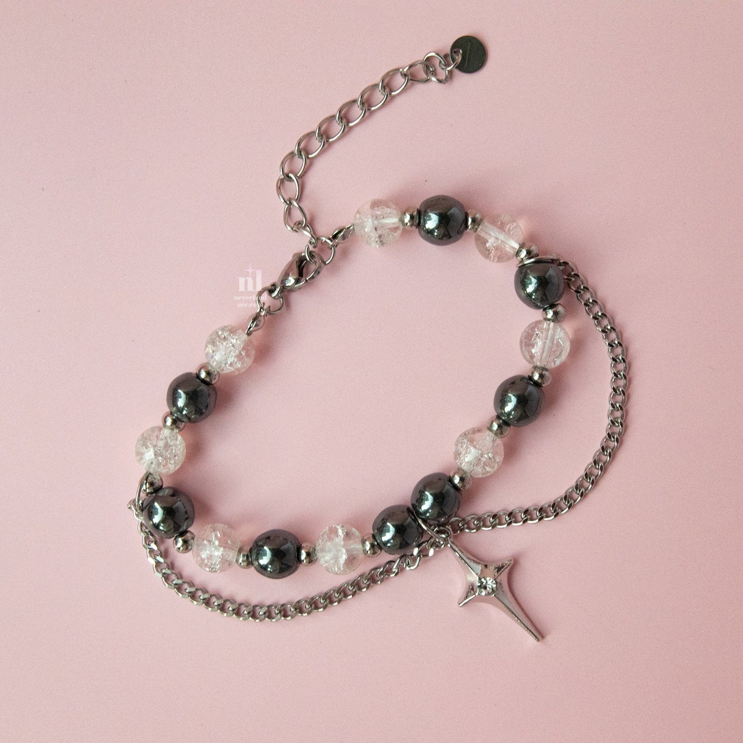 Star Pendant Hematite Charm Bracelet - neverland accessories