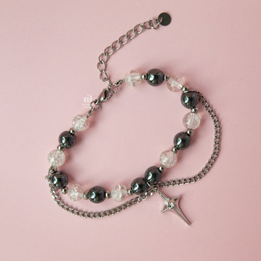 Star Pendant Hematite Charm Bracelet - neverland accessories