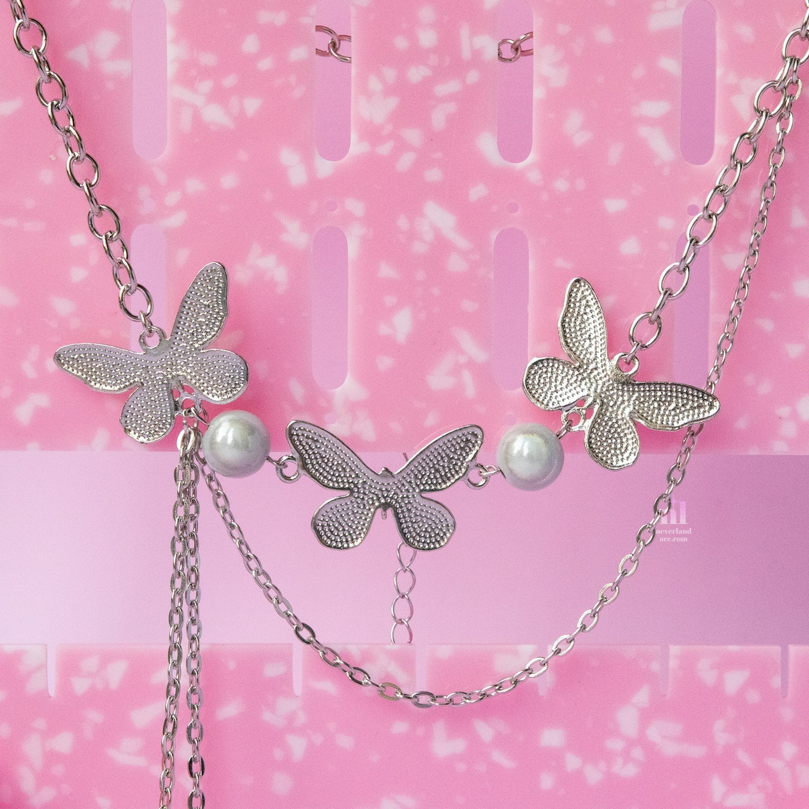 Triple Butterflies Charm Chain Necklace - neverland accessories