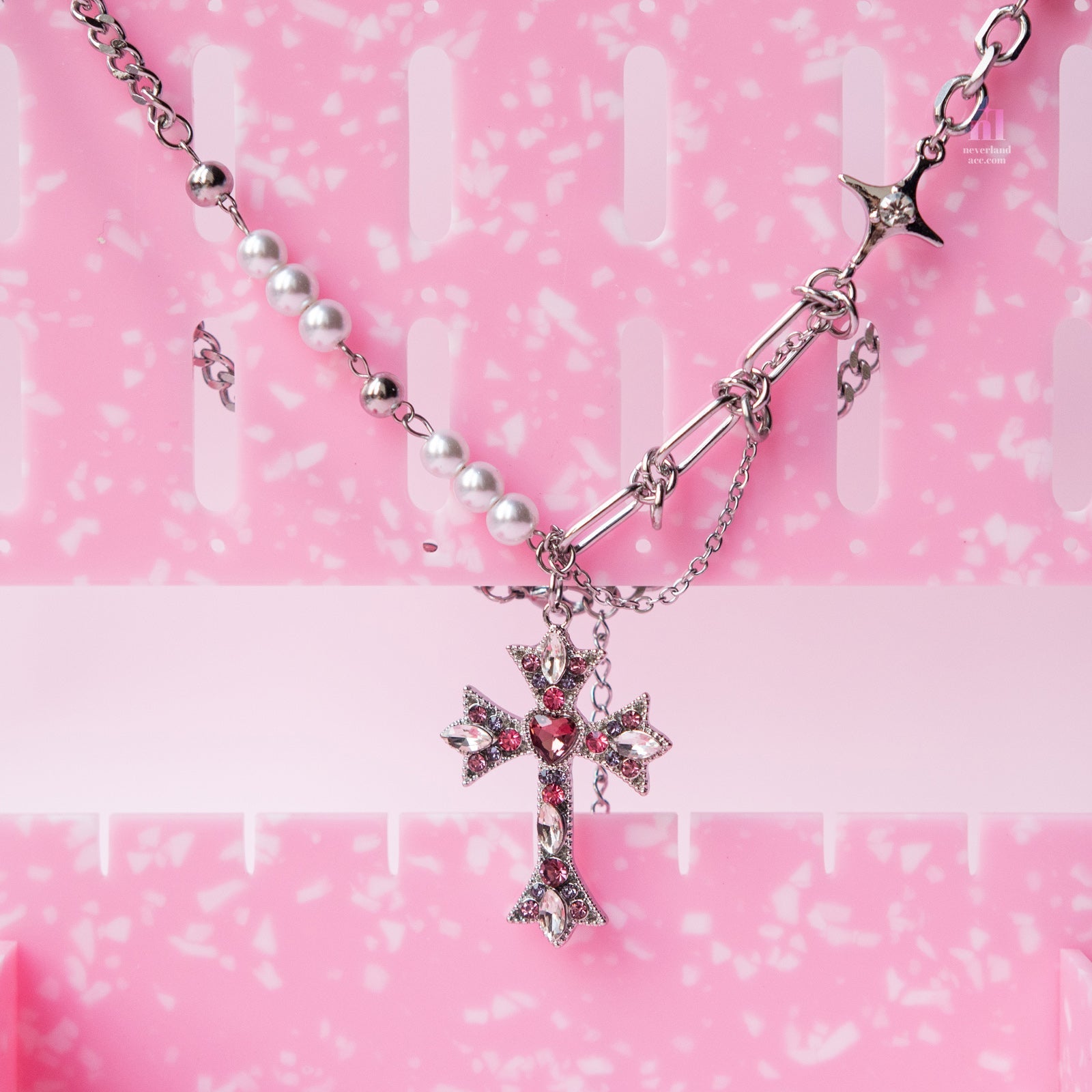 Gold Plated Rhinestone Cross Pendant and Necklace | Konga Online Shopping