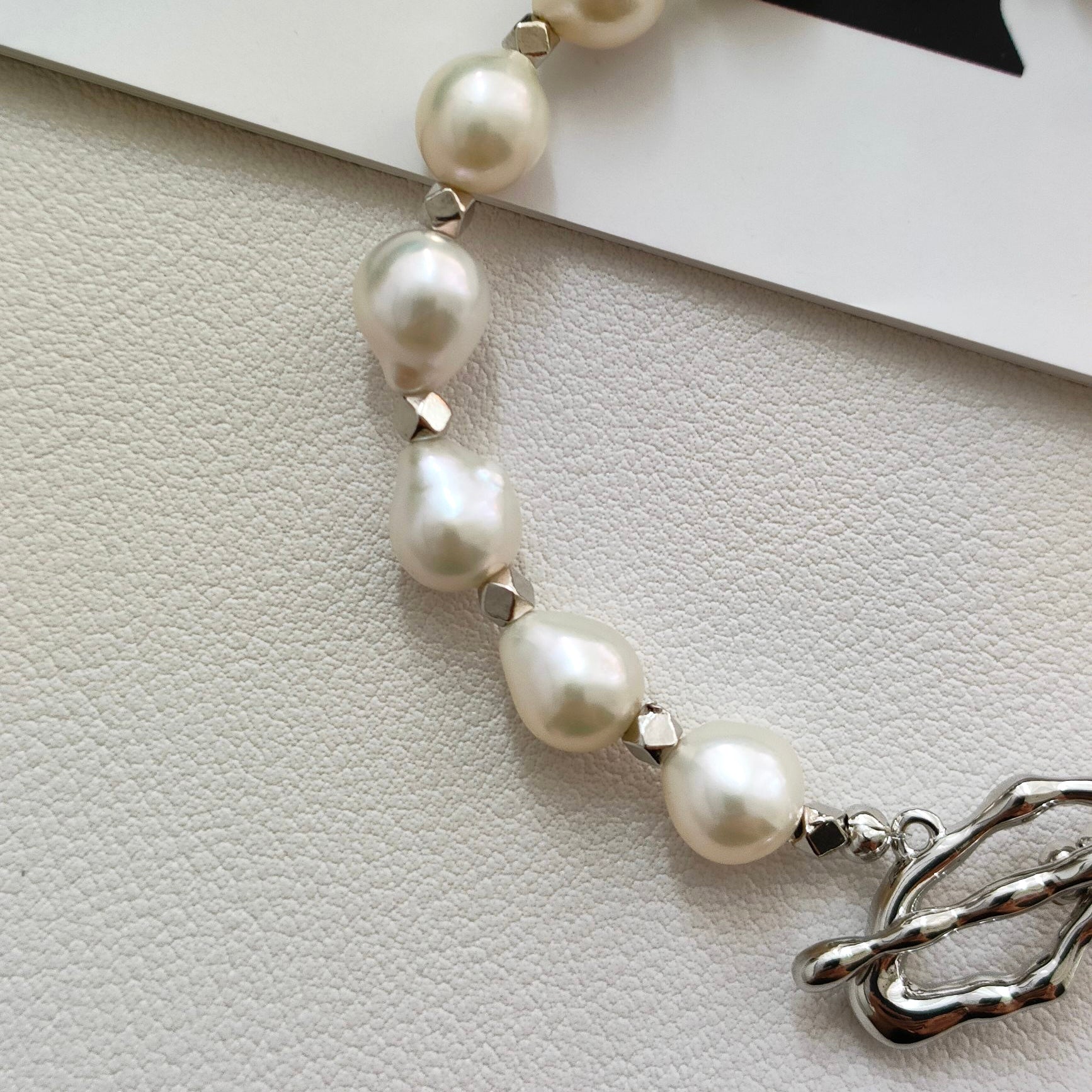 White Gold Plated Silver Freshwater Pearl Bracelet - neverland accessories